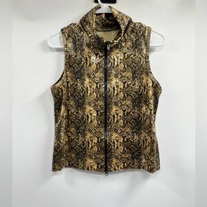Womens's Vintage Colesce Couture Lingerie Faux Snakeskin Front Zip Vest Size M